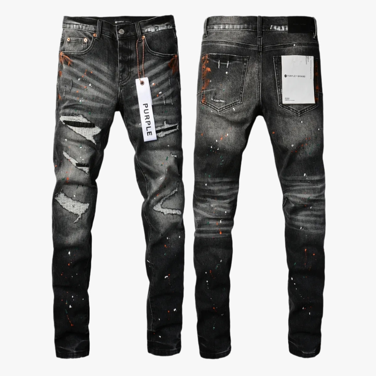 Purple Jeans - Ripped Paint