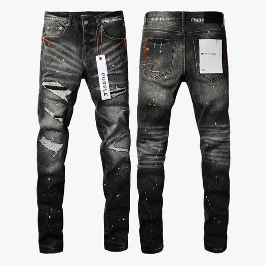 Purple Jeans - Ripped Paint